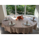 102" X 144" Oval Etched Velvet Tablecloth