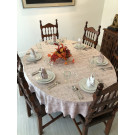 70" X 84" Oval Etched Velvet Tablecloth
