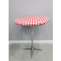 red white checkered round vinyl fitted tablecloth