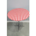 Gingham vinyl round fitted tablecloth