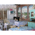 shabby chic white linens square