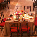 brown square linens