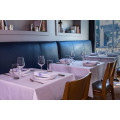 white square linens at restaurant