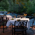 outdoor patio white square restaurant