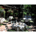 outdoor patio white square restaurant