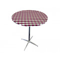 poly check table topper with elastic