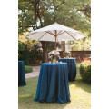 Set of navy blue tablecloths with umbrella hole.