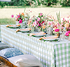 polyester checkered linens