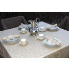 saxony damask table linen on table