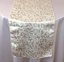 somerset damask table runner on white table