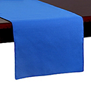 blue spun polyester table runner.